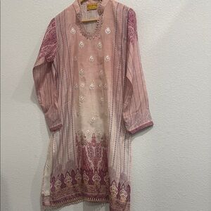 Elegant Pink Embroidered Women's Top